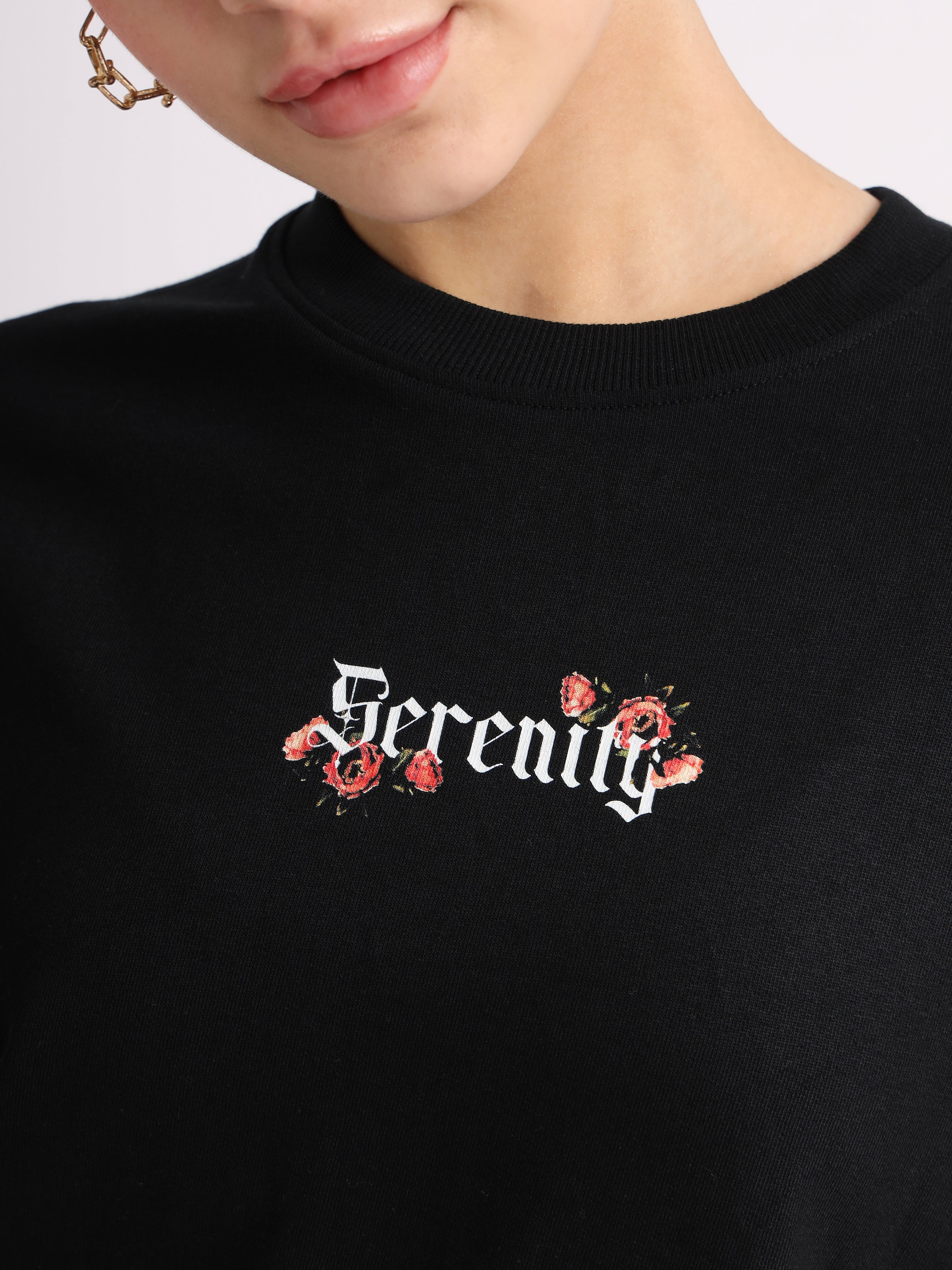 Jet Black Serenity Oversized T-Shirt
