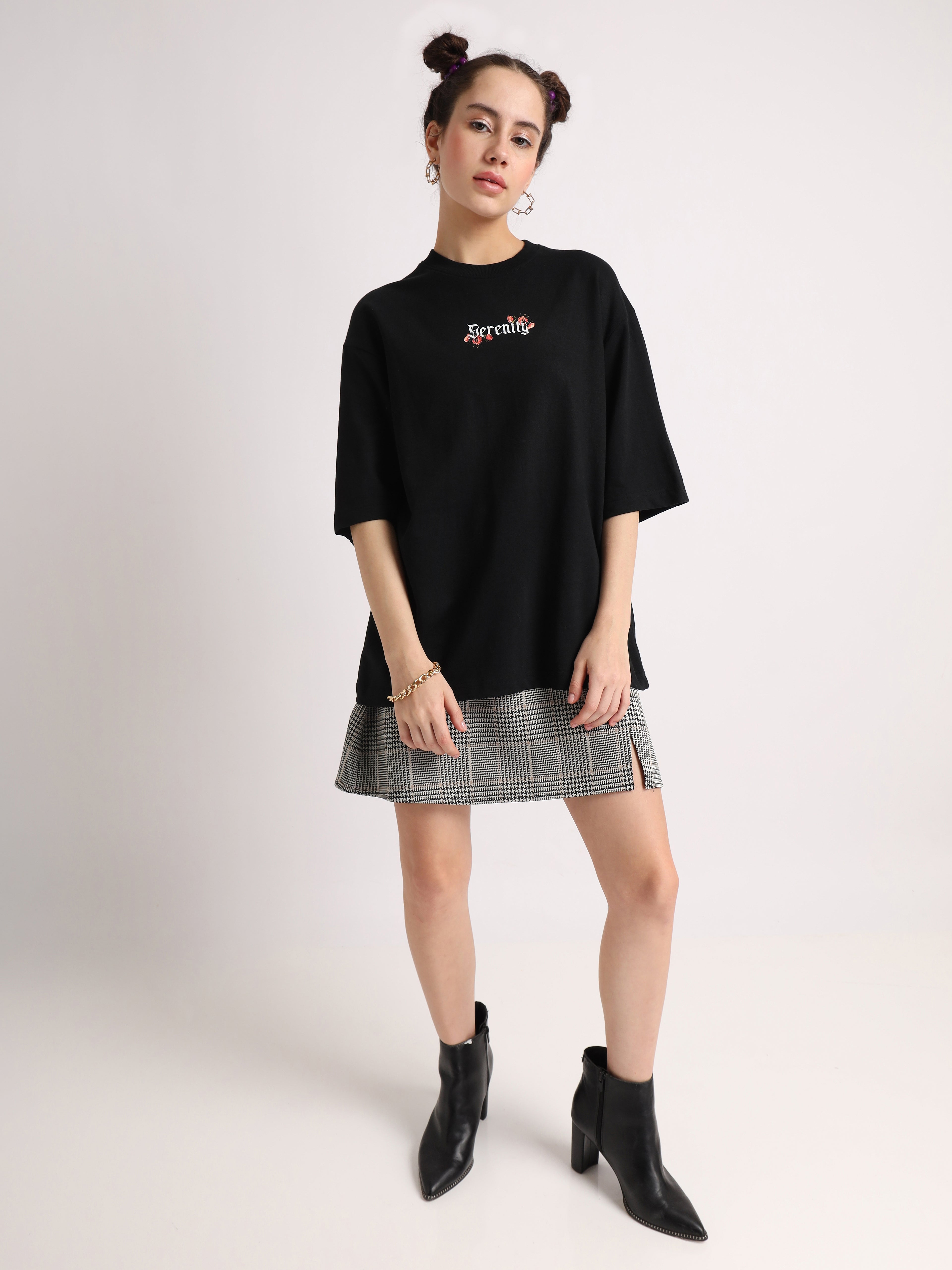 Jet Black Serenity Oversized T-Shirt