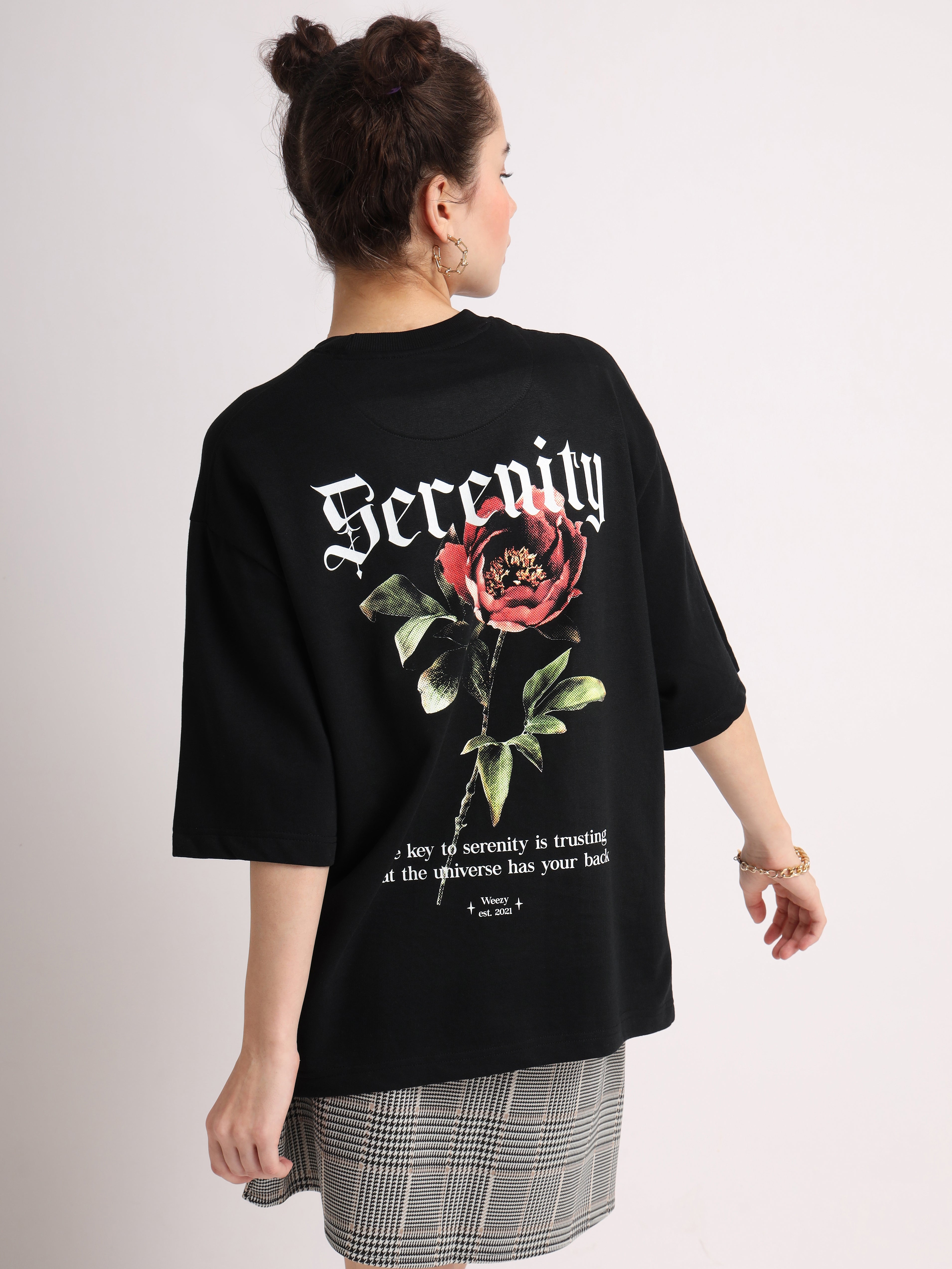 Jet Black Serenity Oversized T-Shirt