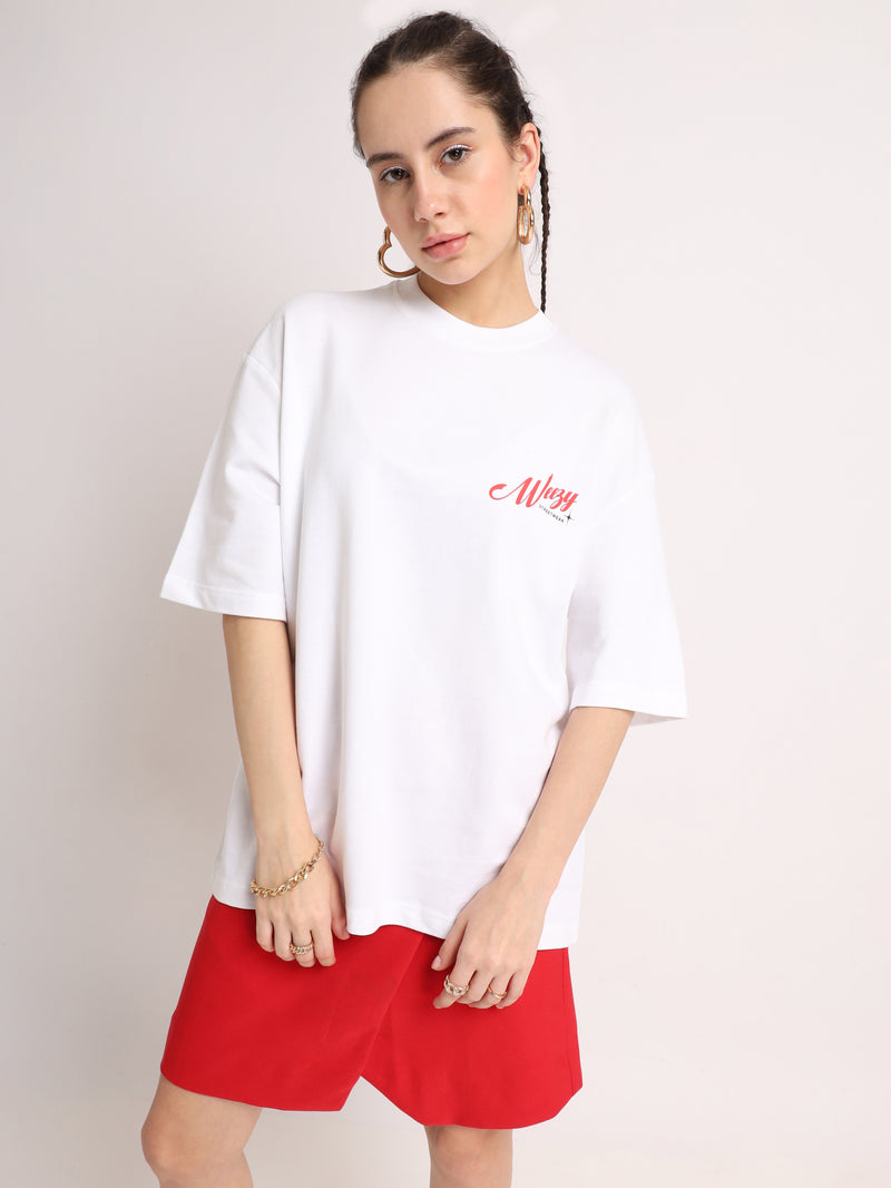 White Smokin Hot Oversized T-Shirt Lifestyle view | Weezy
