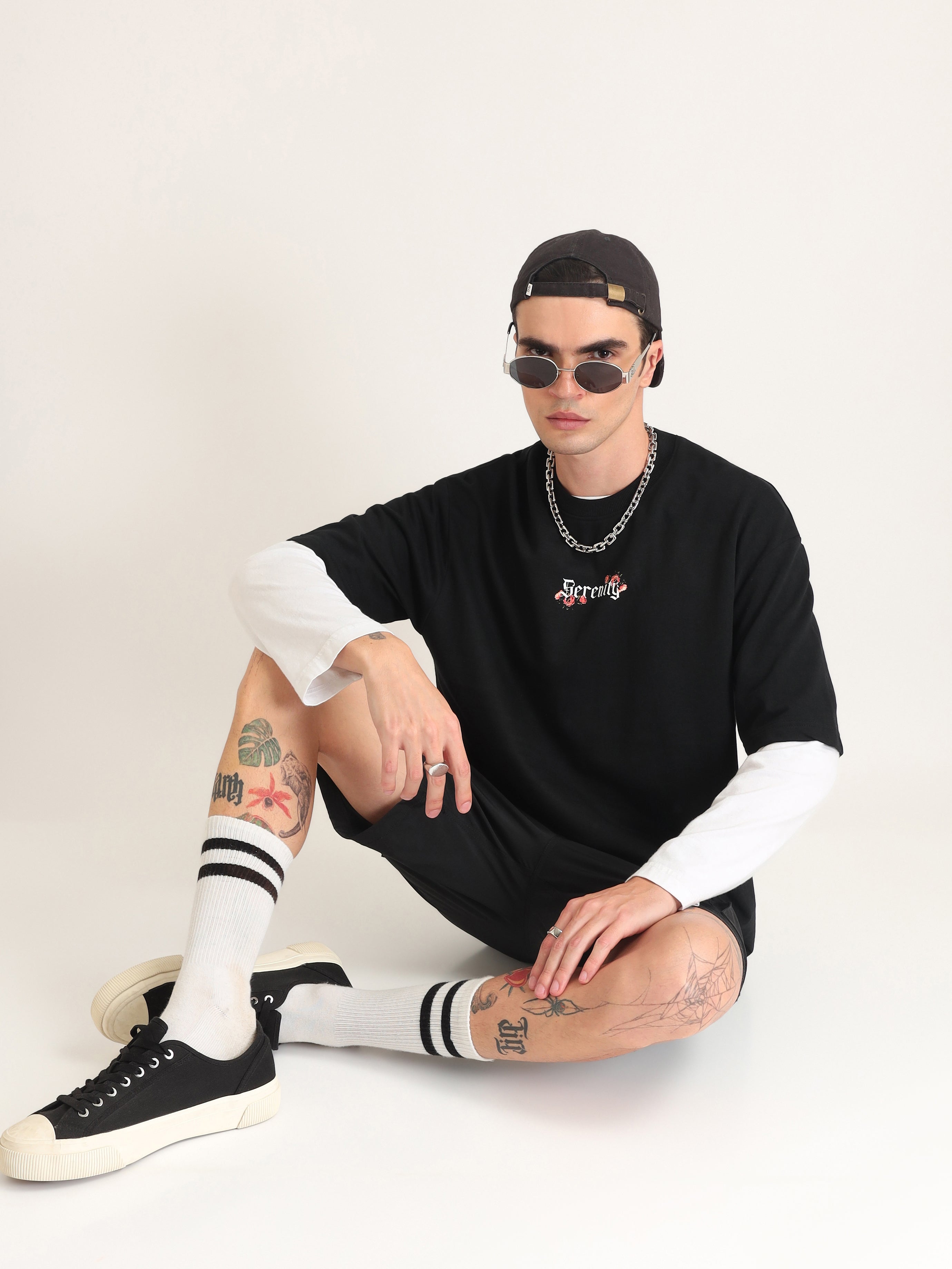 Jet Black Serenity Oversized T-Shirt