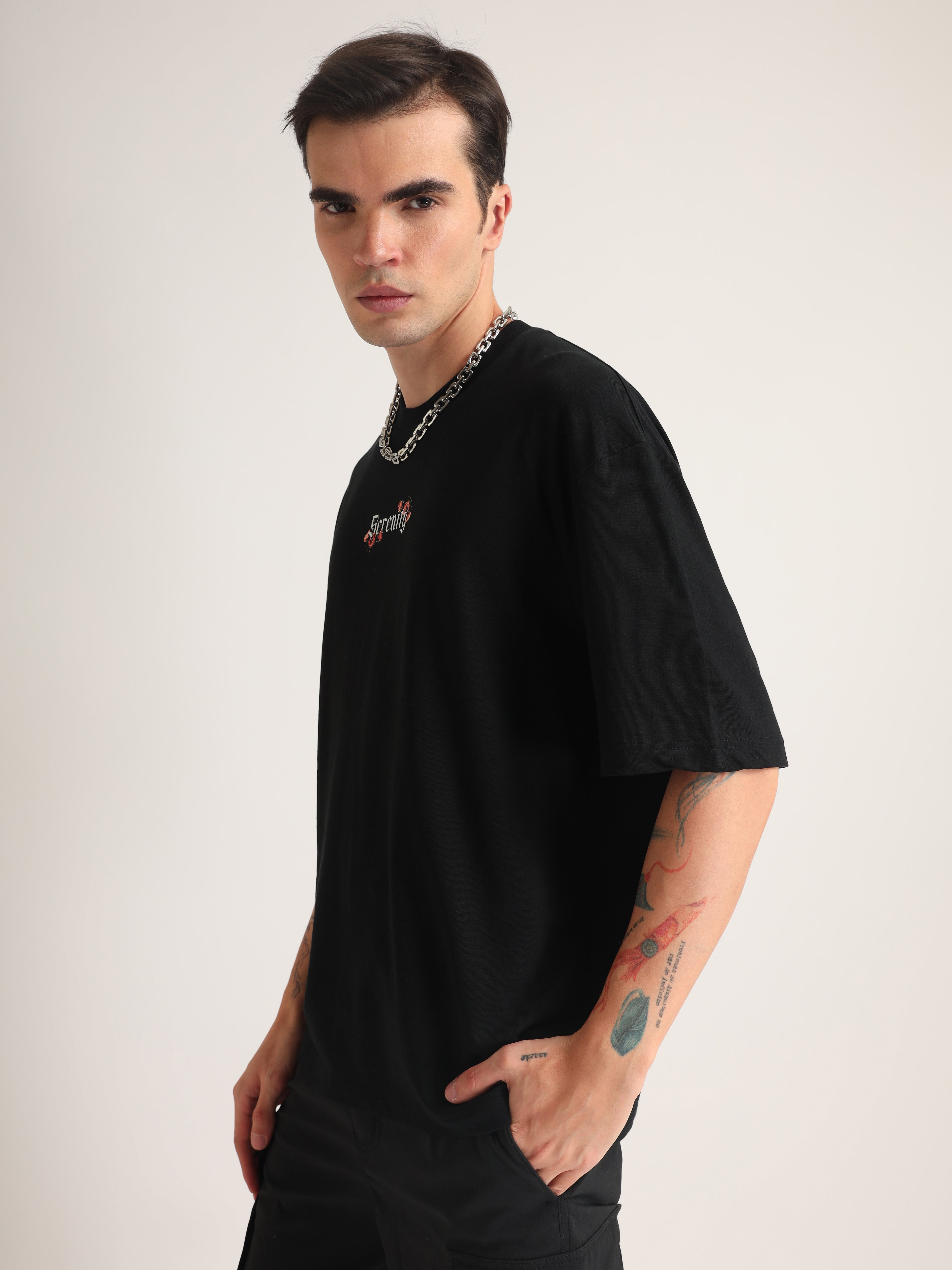 Jet Black Serenity Oversized T-Shirt