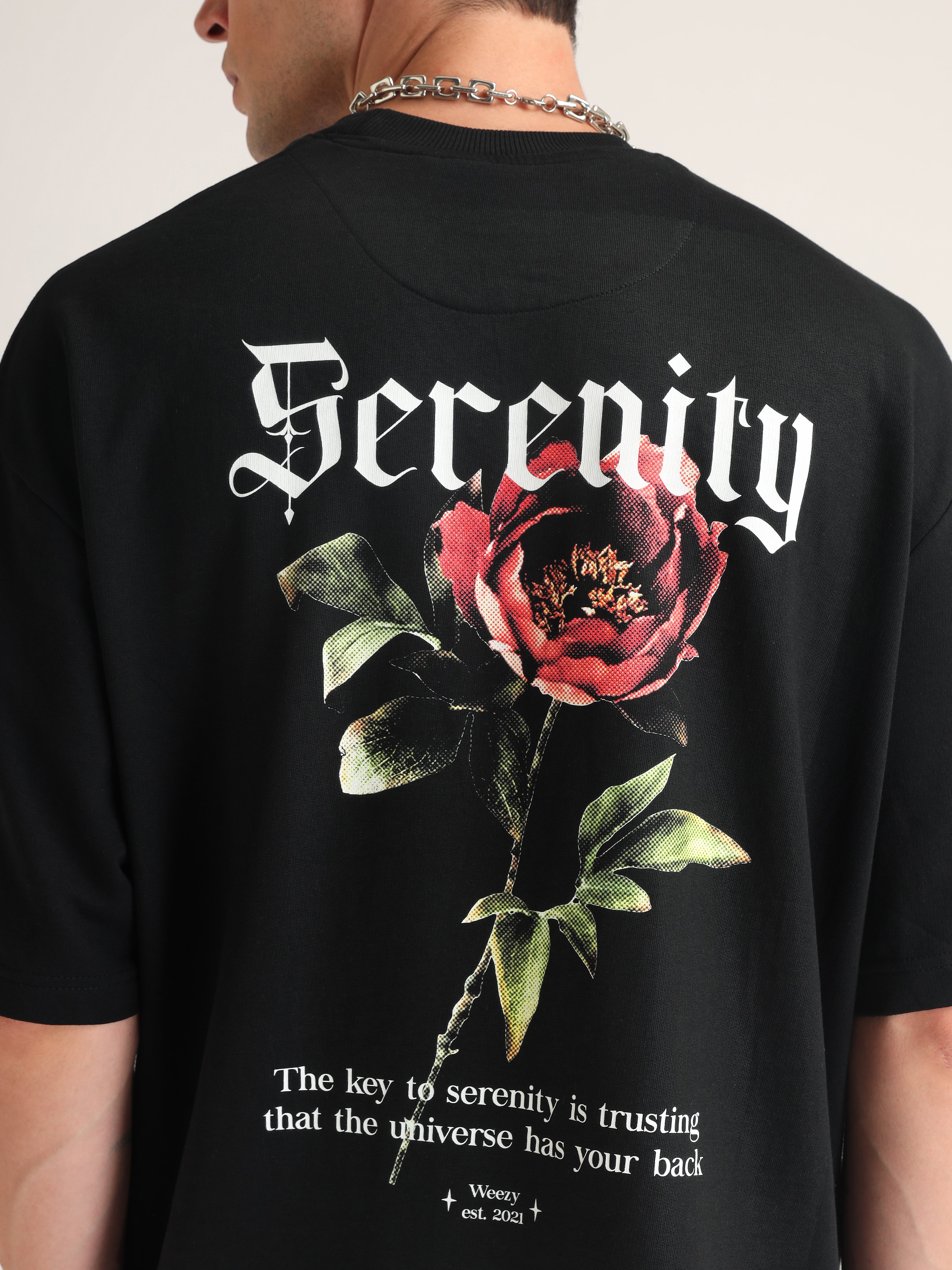 Jet Black Serenity Oversized T-Shirt
