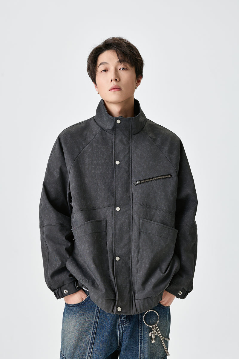 Relaxed Fit Dark Grey Jacket Back view | Weezy