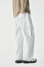 White Cargo Sweatpants Close-up | Weezy