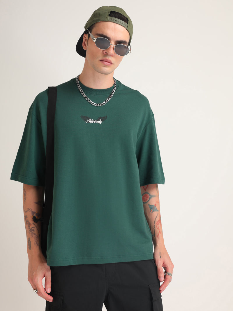 Emerald Green Adversity Angel Oversized T-Shirt Back view | Weezy