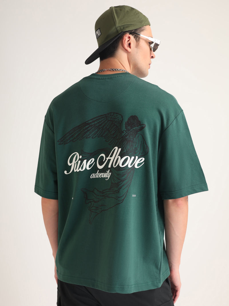 Emerald Green Adversity Angel Oversized T-Shirt Model view | Weezy