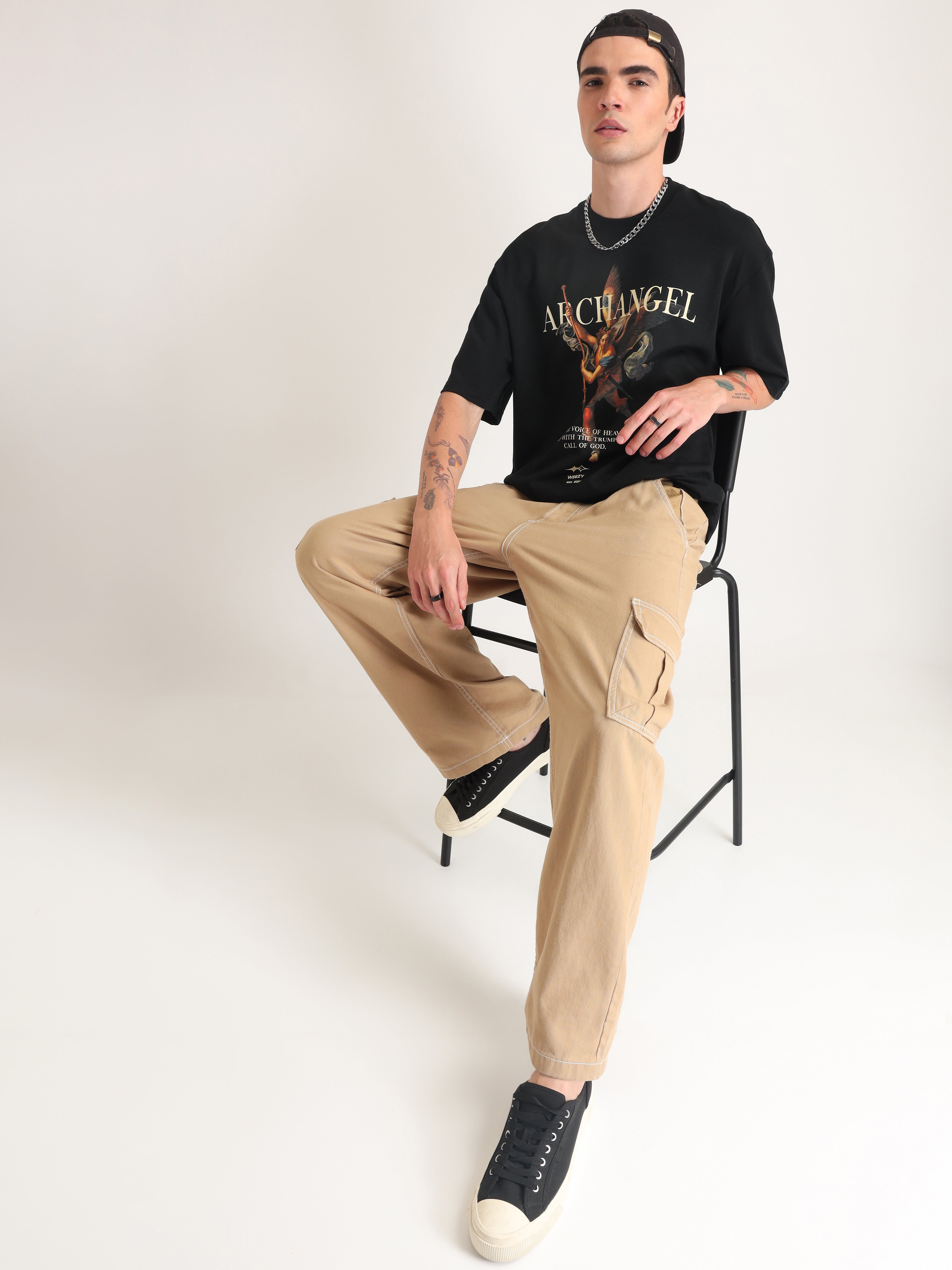 Jet Black Archangel Oversized T-Shirt