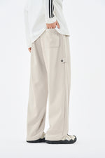 Cream Embroidered Jogger Pants Detail view | Weezy
