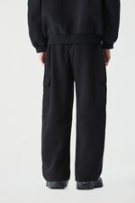 Jet Black Cargo Sweatpants Flat lay | Weezy
