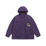Purple Hooded Cargo Jacket Model view | Weezy