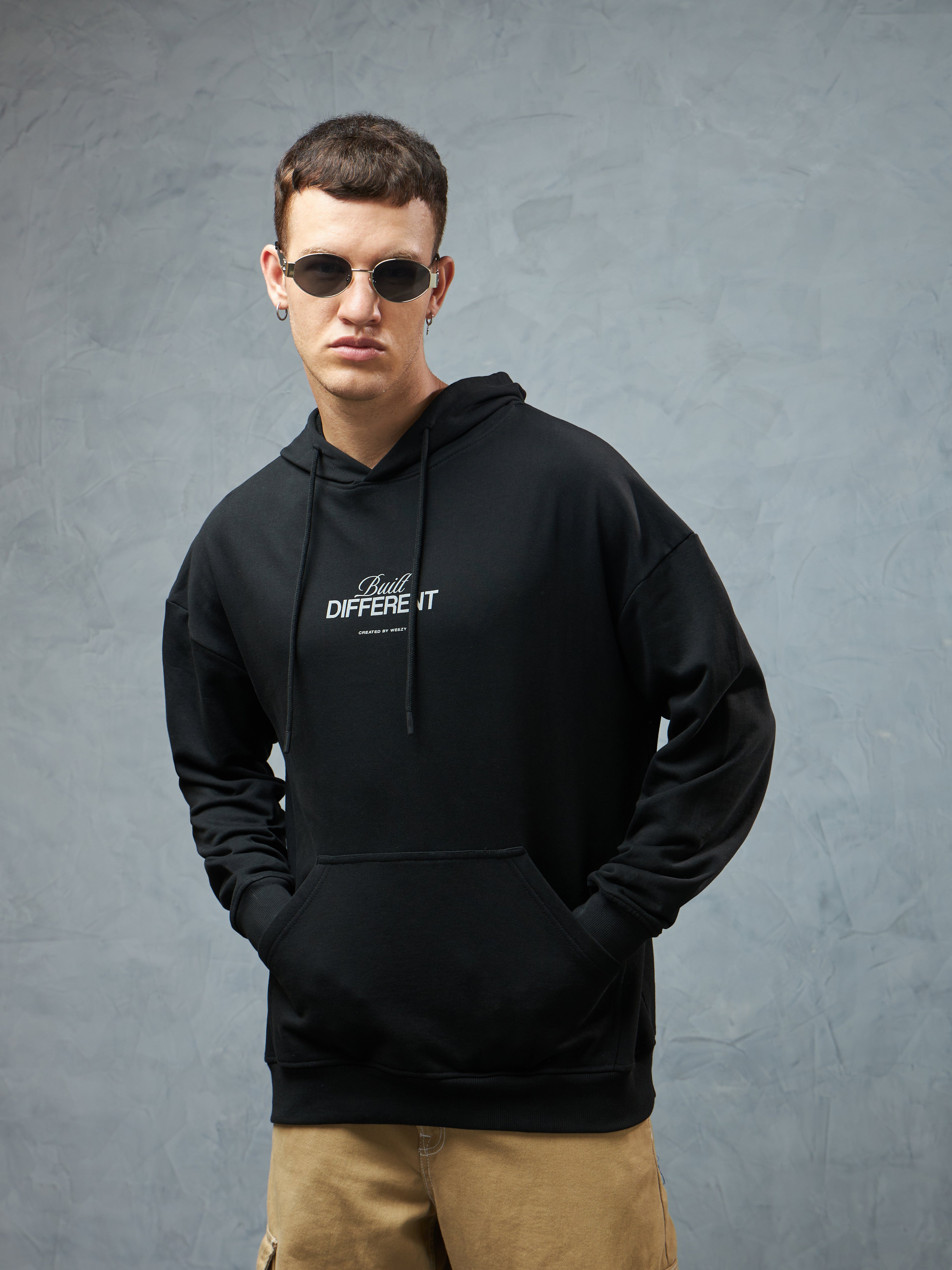 Jet Black Built Different Hoodie
