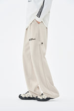Cream Embroidered Jogger Pants Front view | Weezy