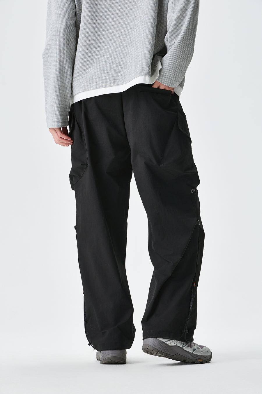 Black Urban Drifter Utility Cargo Pants Model view | Weezy