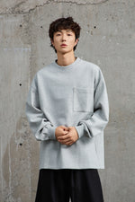 Unisex Grey Pullover With Button Accents Back view | Weezy