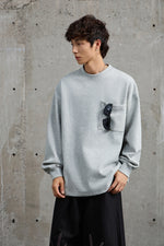 Unisex Grey Pullover With Button Accents Front view | Weezy