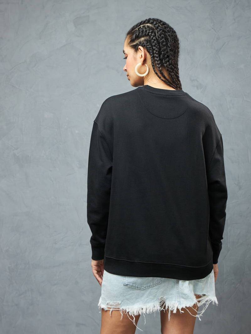 Jet Black Cherry Picked Sweatshirt Side view | Weezy