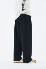 Embroidered Black Sweatpants Side view | Weezy
