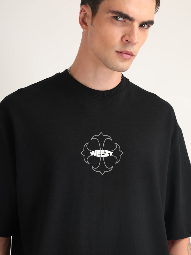 Jet Black Darkness Oversized T-Shirt Back view | Weezy