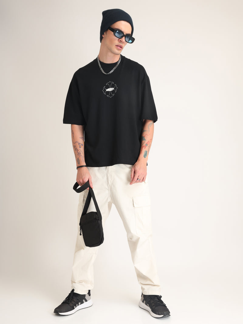 Jet Black Darkness Oversized T-Shirt Detail view | Weezy