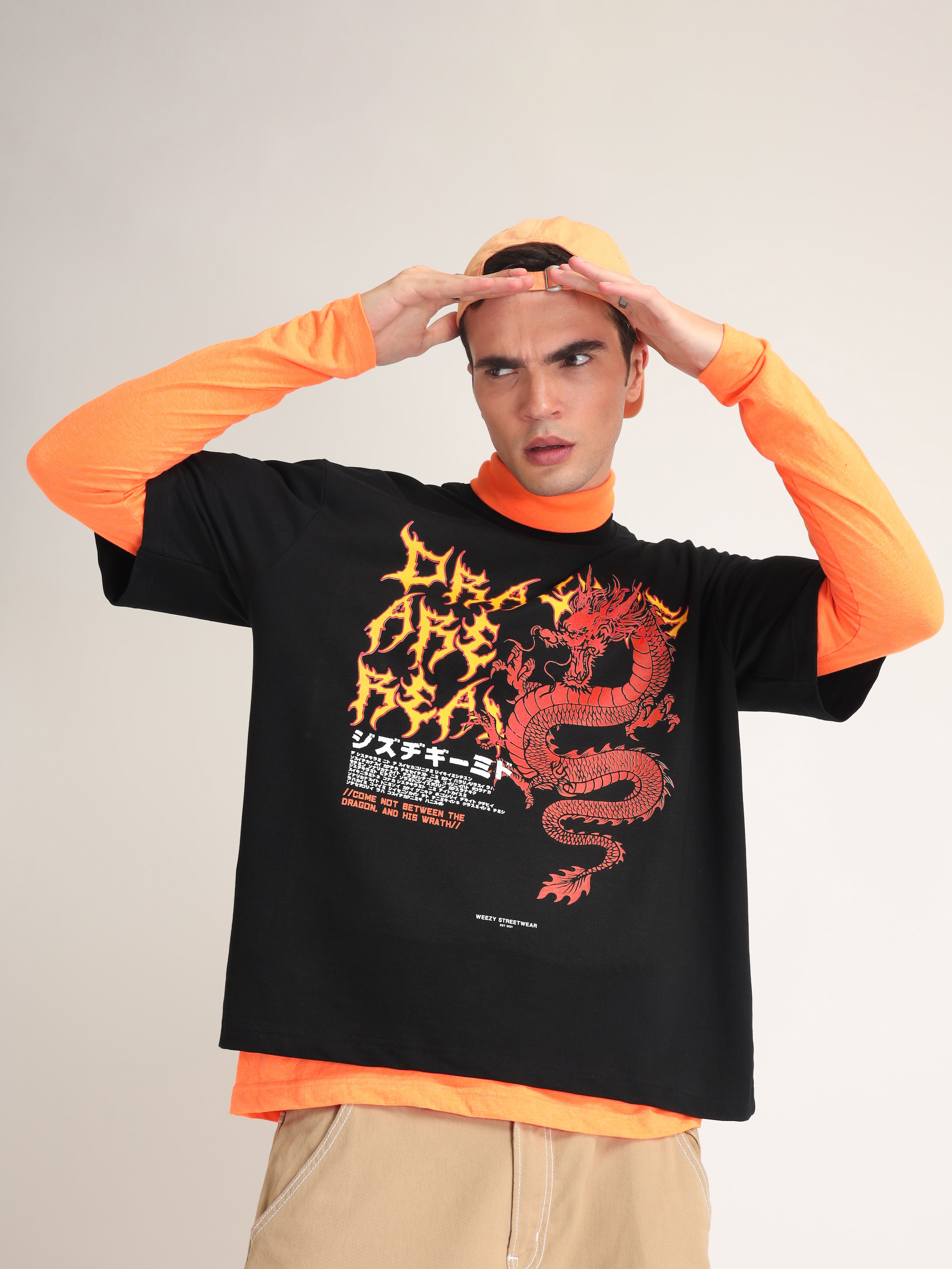 Jet Black Dragons Are Real Oversized T-Shirt