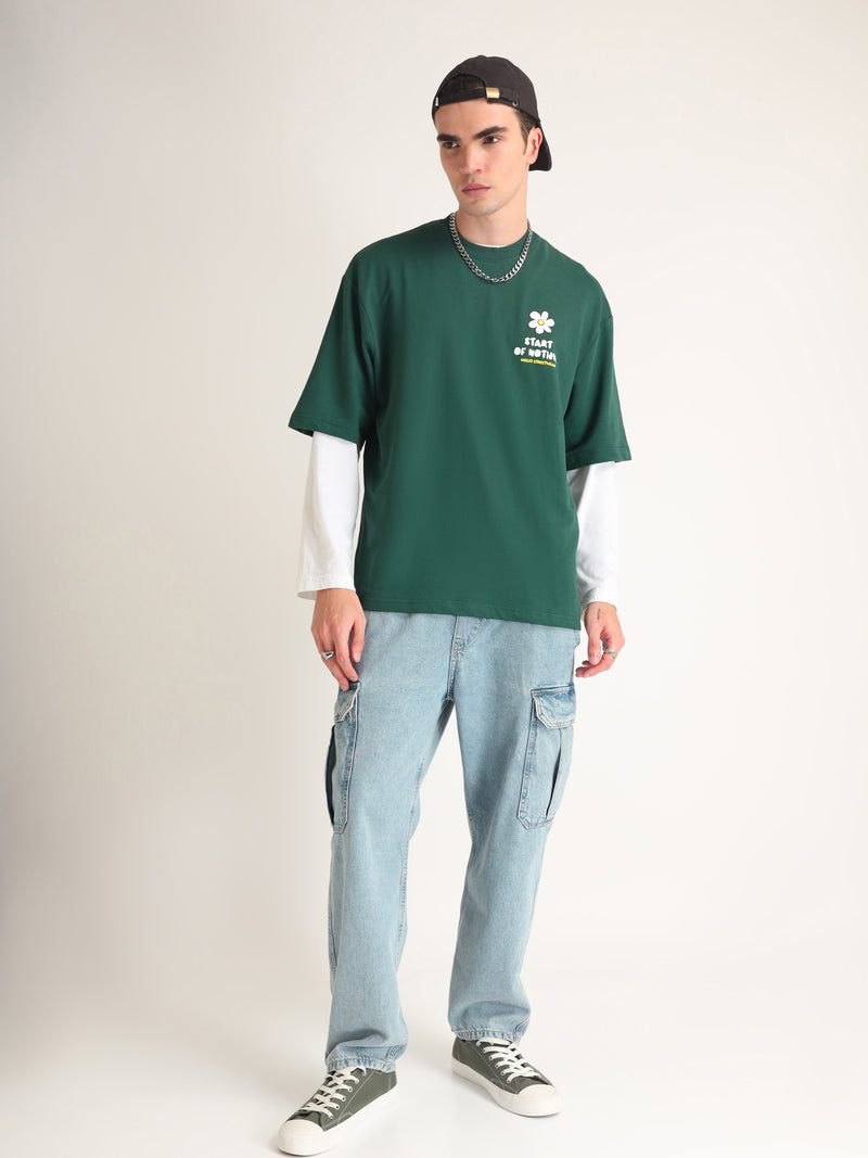 Emerald Green Dreamin Oversized T-Shirt Lifestyle view | Weezy