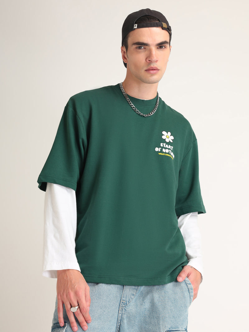 Emerald Green Dreamin Oversized T-Shirt Back view | Weezy