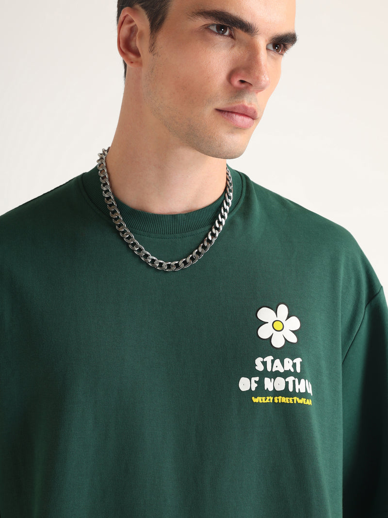 Emerald Green Dreamin Oversized T-Shirt Detail view | Weezy