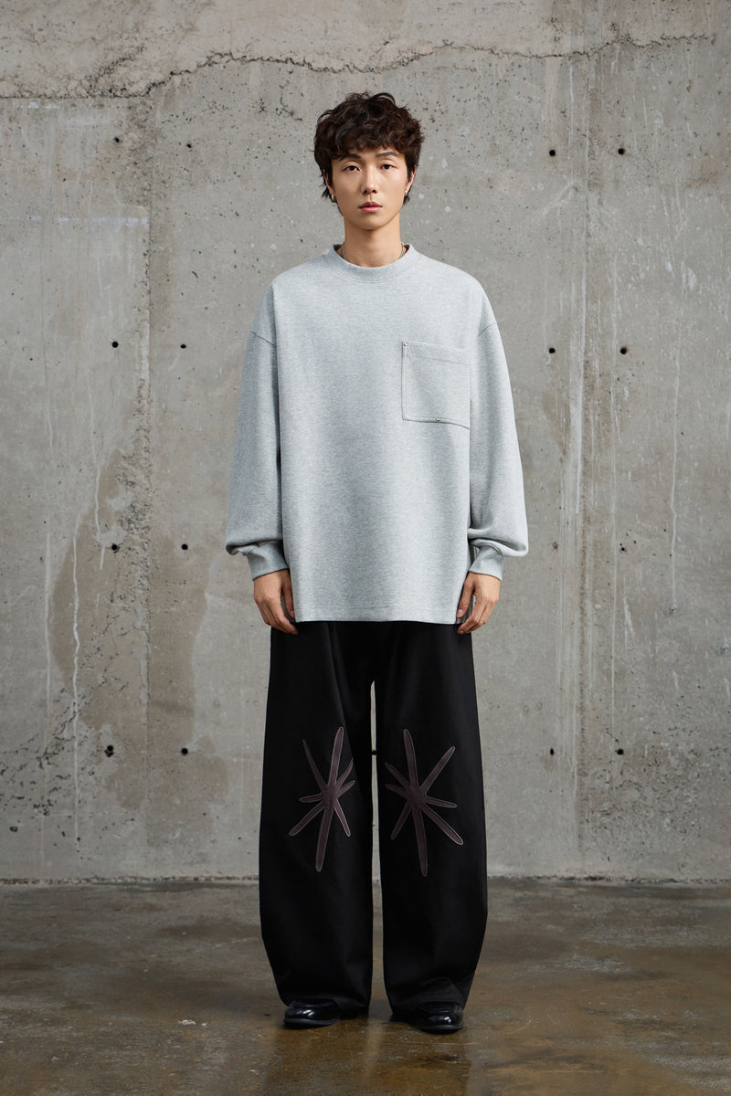 Unisex Grey Pullover With Button Accents Detail view | Weezy
