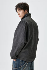 Relaxed Fit Dark Grey Jacket Side view | Weezy