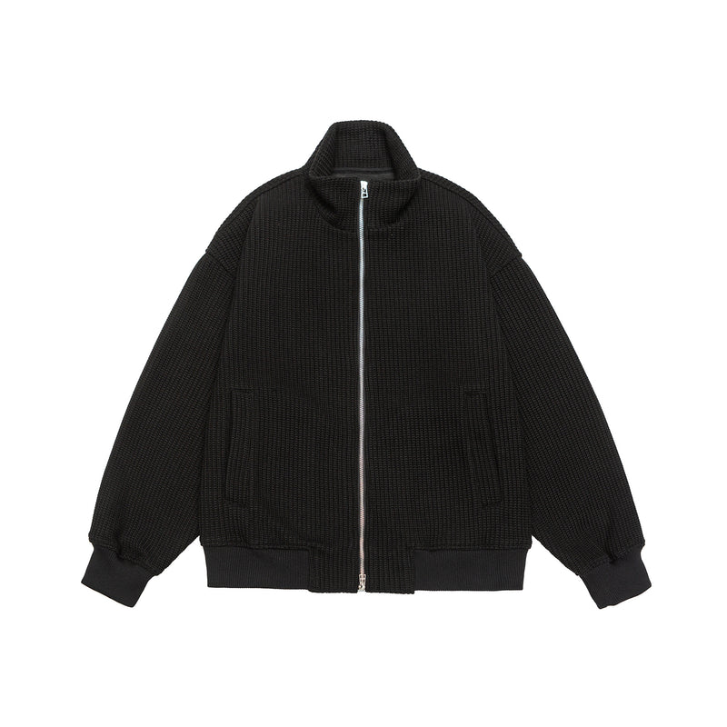 Black Zip Up Bomber Jacket Lifestyle view | Weezy
