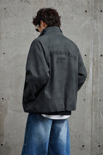Ash Grey Relaxed Fit Bomber Jacket Detail view | Weezy