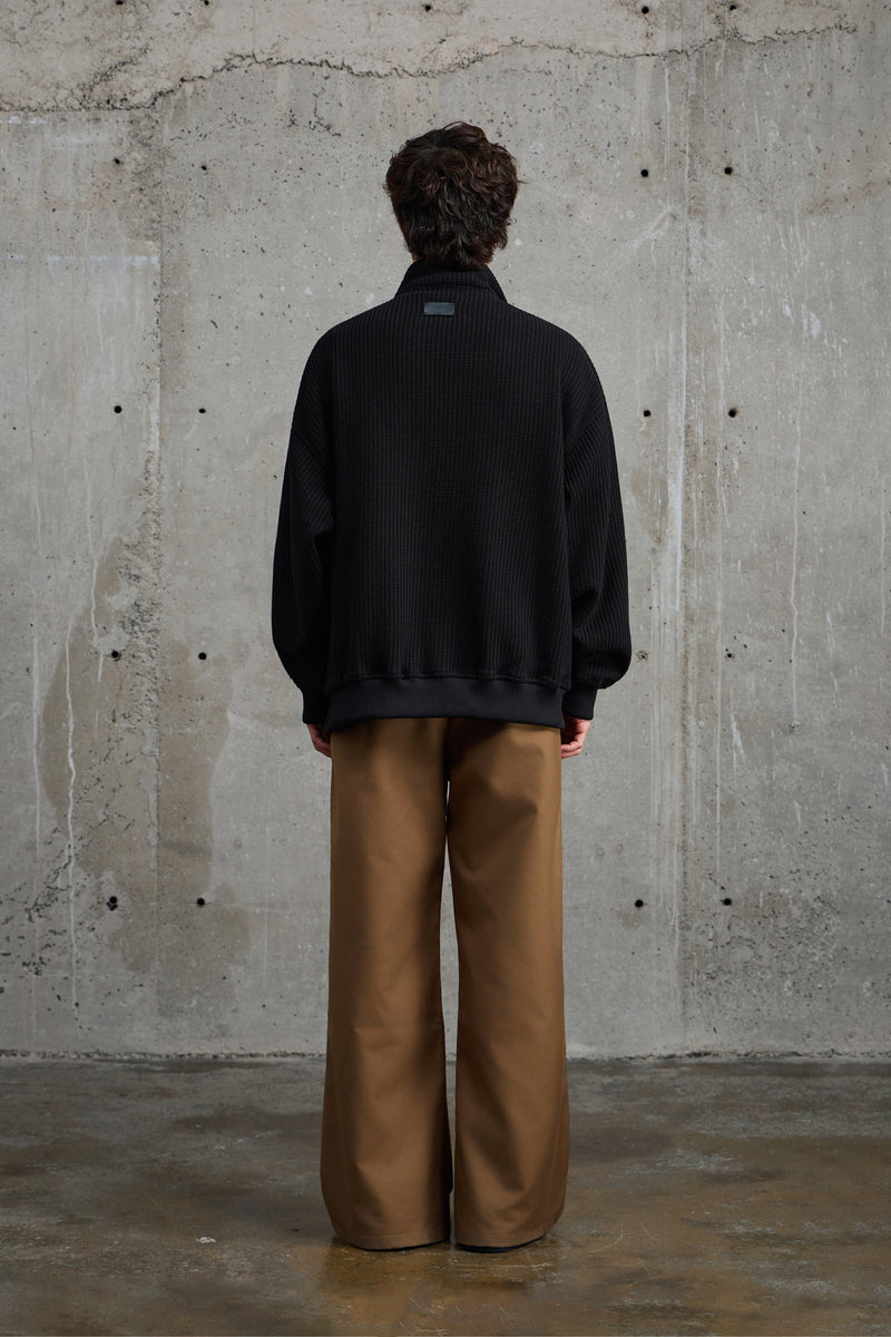 Black Zip Up Bomber Jacket Side view | Weezy