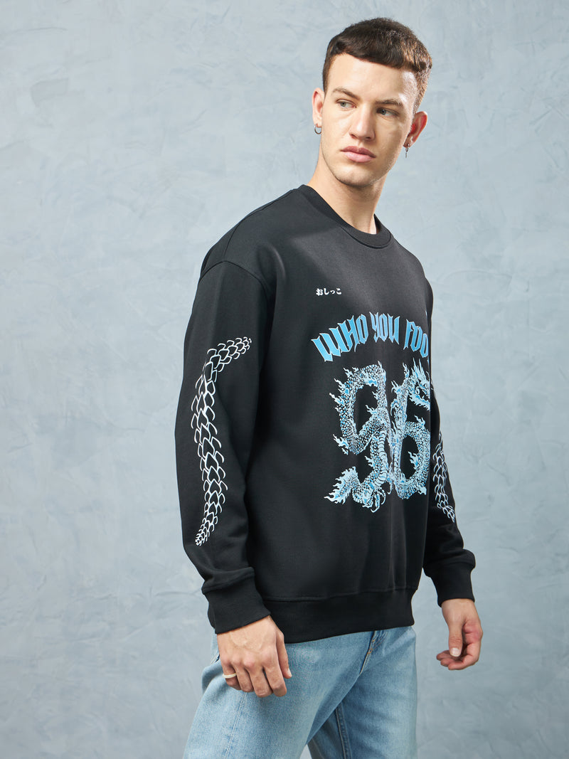 Jet Black Foolin Sweatshirt Back view | Weezy