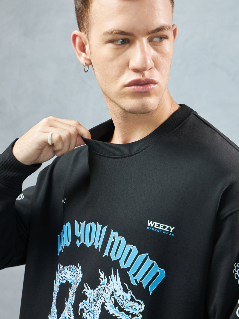 Jet Black Foolin Sweatshirt Detail view | Weezy