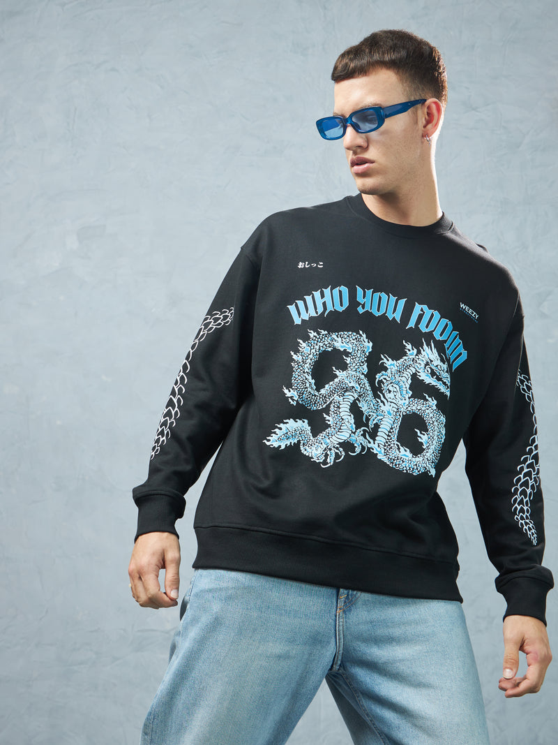 Jet Black Foolin Sweatshirt Front view | Weezy