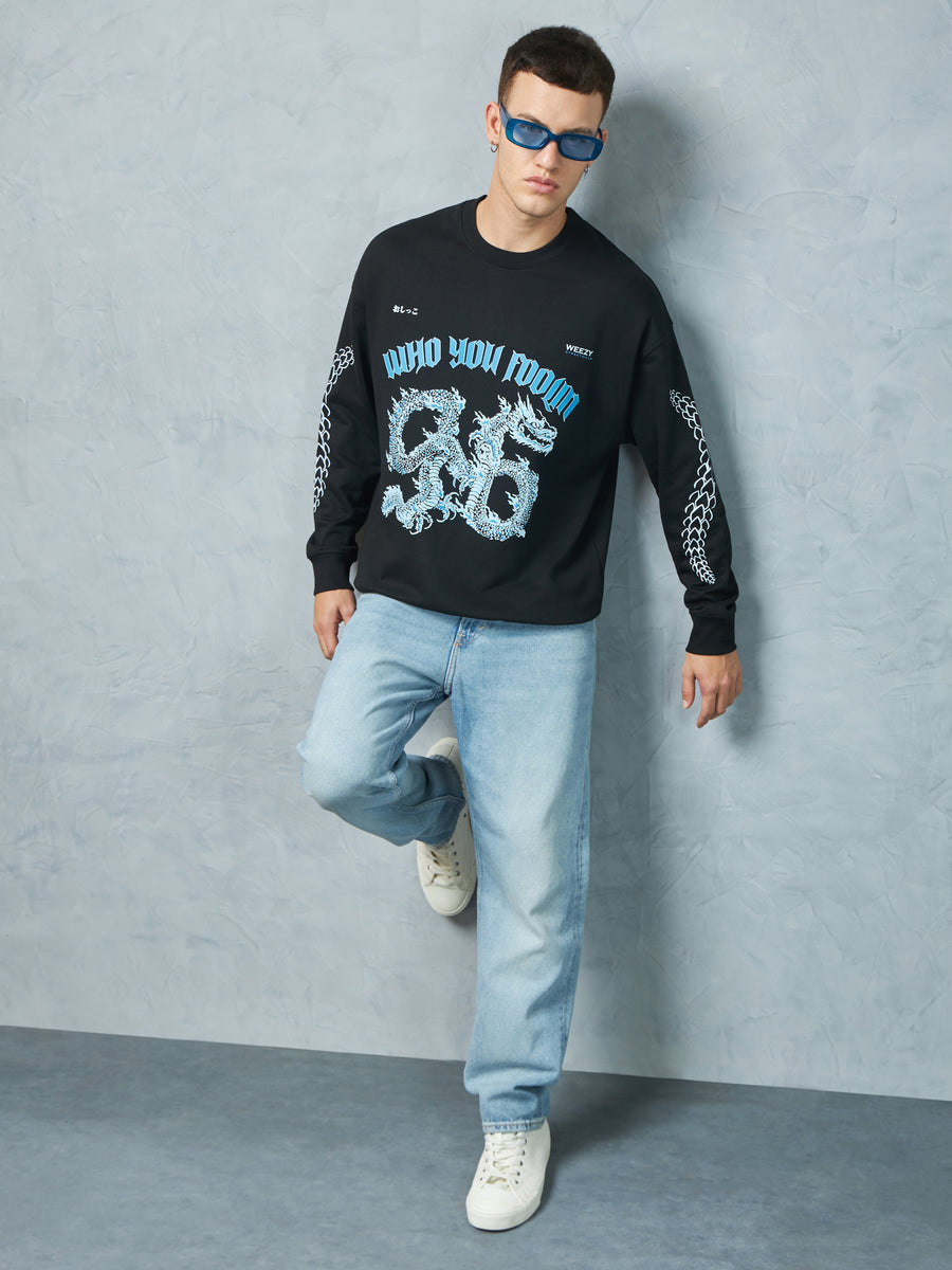 Jet Black Foolin Sweatshirt Side view | Weezy