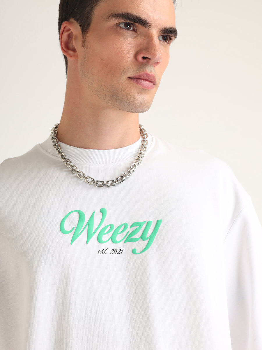 White Growing Regardless Oversized T-Shirt Back view | Weezy