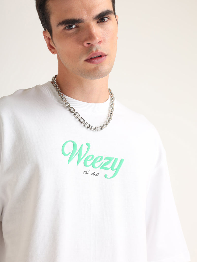 White Growing Regardless Oversized T-Shirt Detail view | Weezy