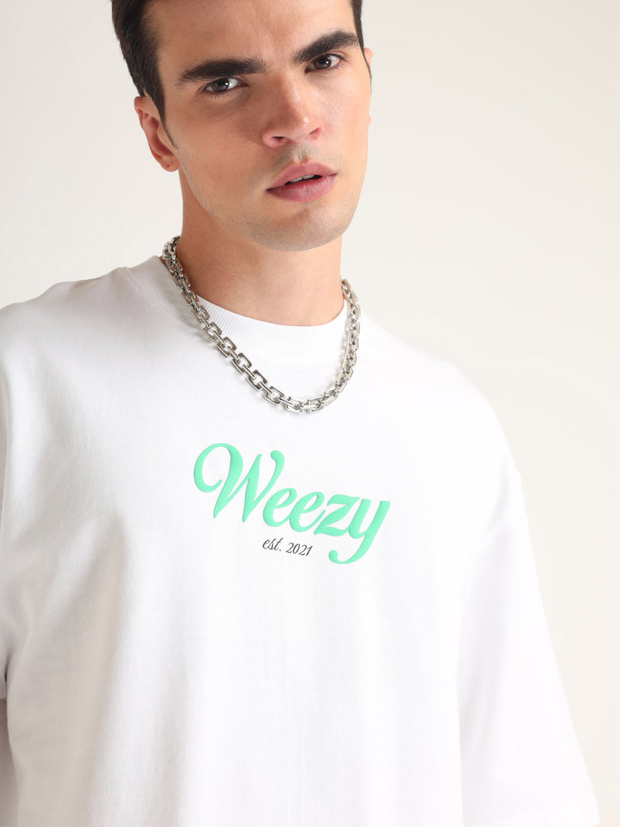 White Growing Regardless Oversized T-Shirt Detail view | Weezy