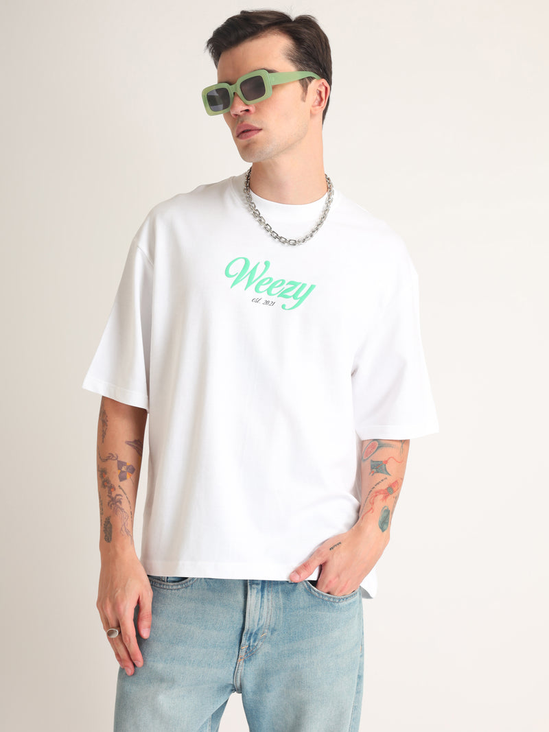 White Growing Regardless Oversized T-Shirt Side view | Weezy