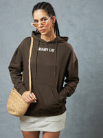 Chocloate Brown Grumpy Cat Hoodie Side view | Weezy
