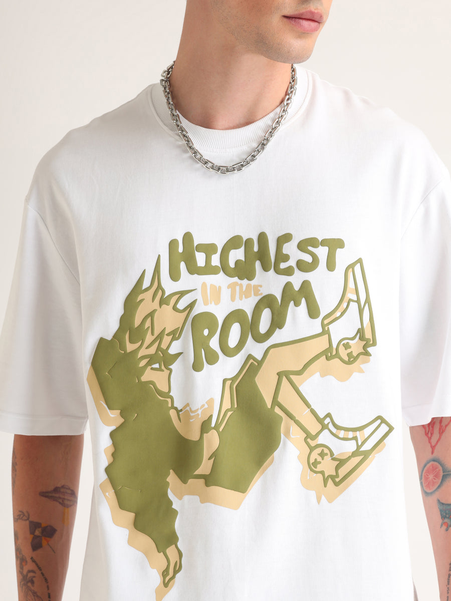 White Highest Oversized T-Shirt Back view | Weezy