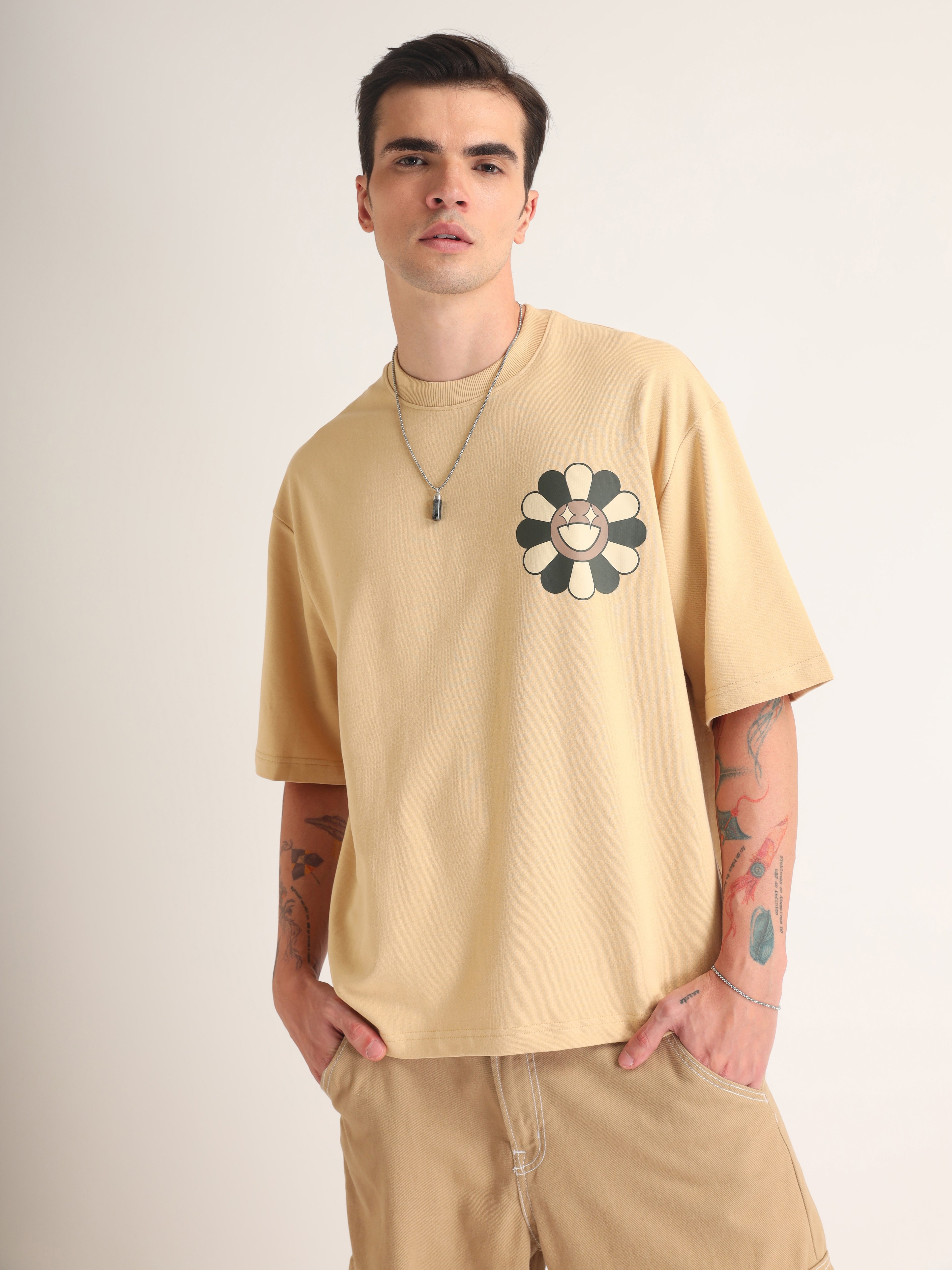 Beige Sk8 Oversized T-Shirt