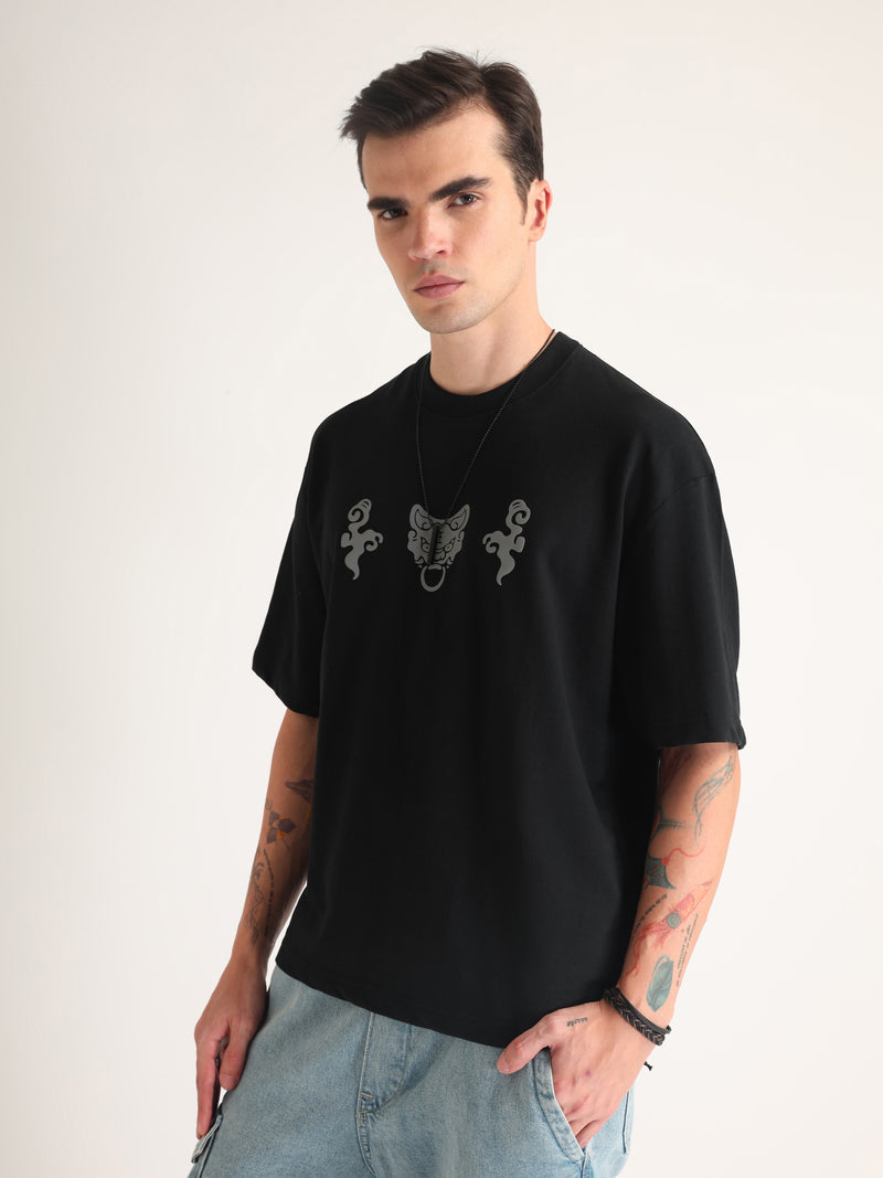 Jet Black Great Chaos Oversized T-Shirt Lifestyle view | Weezy