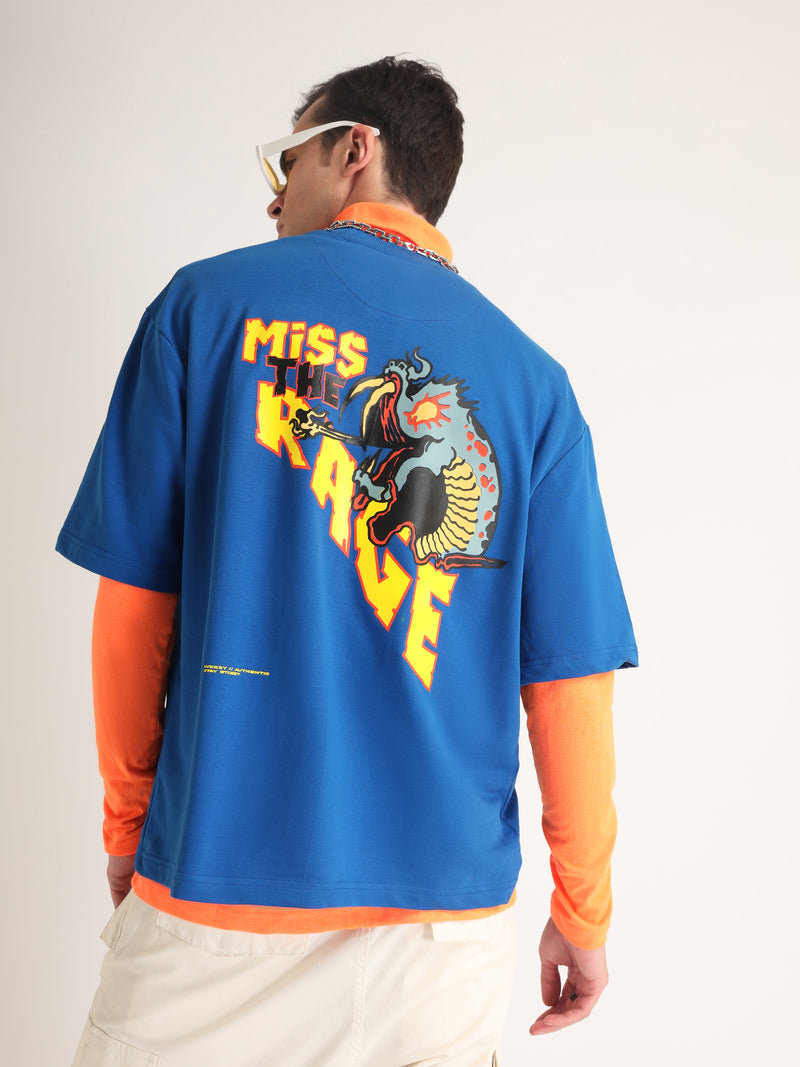 Imperial Blue Miss the Rage Oversized T-Shirt Front view | Weezy