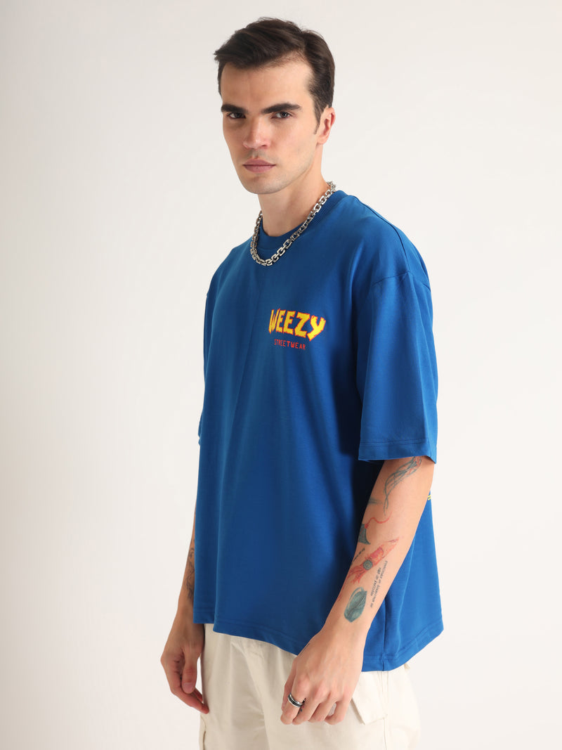 Imperial Blue Miss the Rage Oversized T-Shirt Side view | Weezy