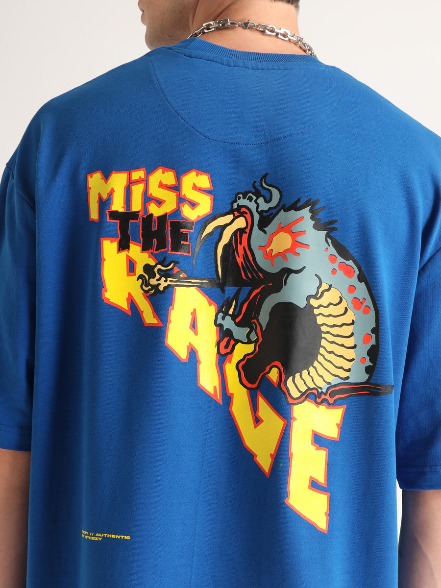 Imperial Blue Miss the Rage Oversized T-Shirt Detail view | Weezy