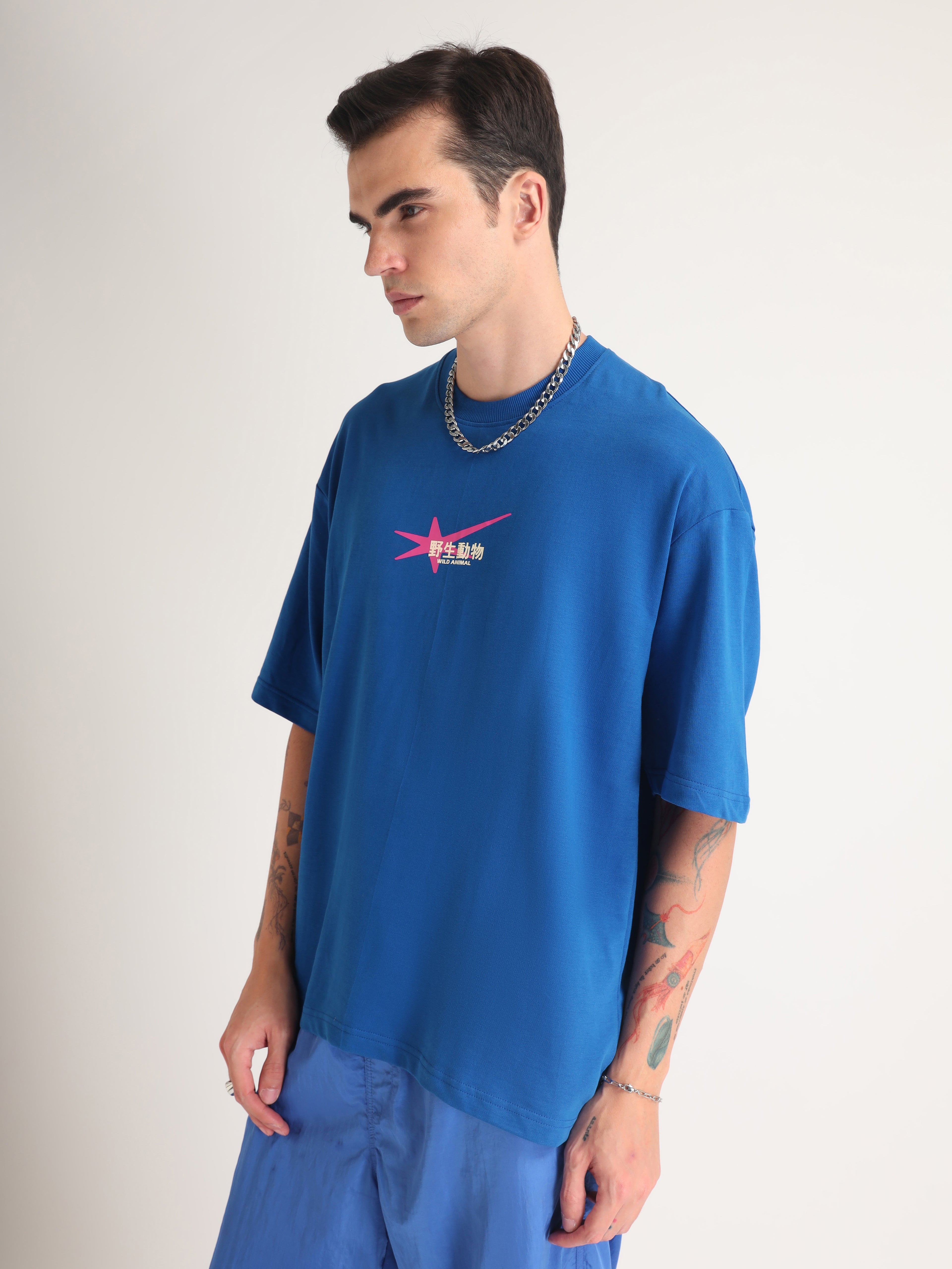Imperial Blue Panther Oversized T-Shirt