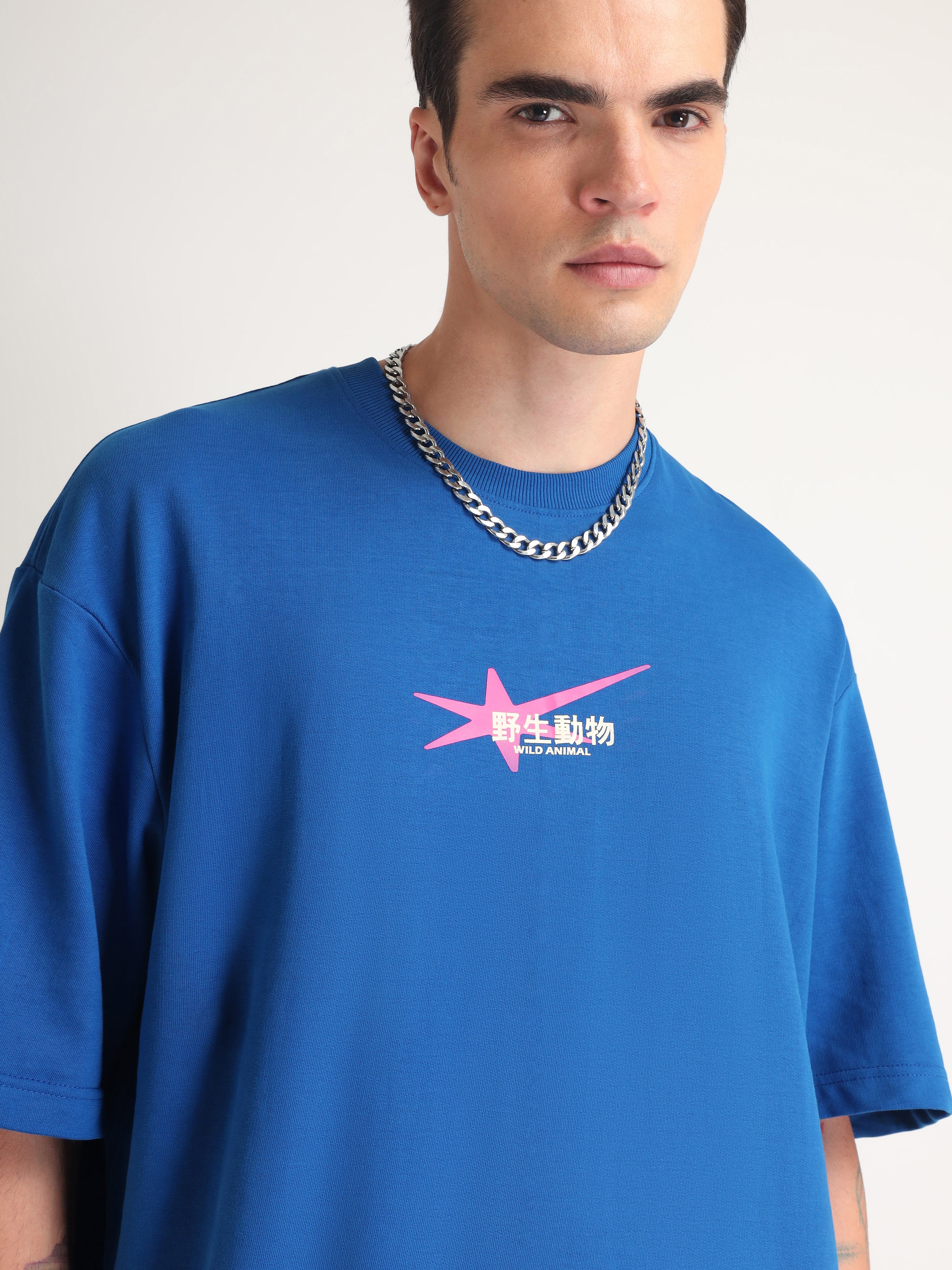 Imperial Blue Panther Oversized T-Shirt